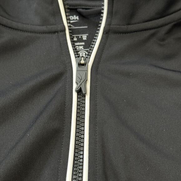 Reebok Track Jacket Identity Black White Back Vector Reecycled Speedwick Size 4X - Picture 11 of 13